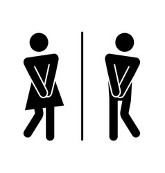 Wc Toilet Funny Pictogram Sign Woman Man