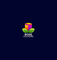 Colorful Rose Logo Nature Gradient Modern Color