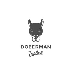 Vintage Sniffer Doberman Dog Head Face Logo Design