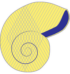 Yellow Isolated Drawn Snails With Lines Shell