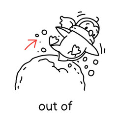 Prepositions Penguin Falls Out Of A Snowball