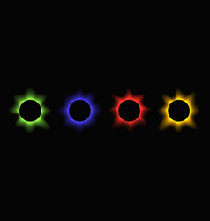 Set Of Circle Illuminate Light Frames With Color