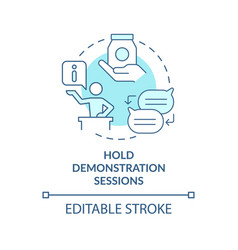 Hold Demonstration Sessions Turquoise Concept Icon