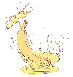 Whole Banana With Splash Color