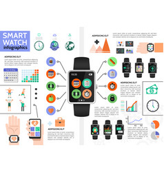 Flat Smart Watch Infographic Concept