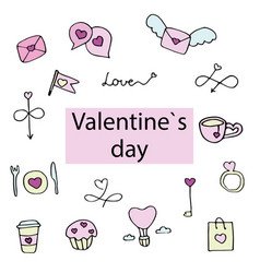 Hand Drawn Valentine S Day Objects Cute And Pink