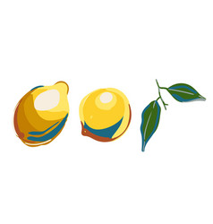 Lemon And Leaves Isolated Objects