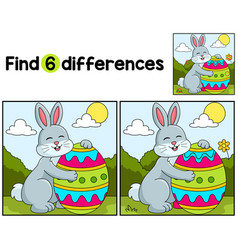 Rabbit Hugging Easter Egg Find The Differences