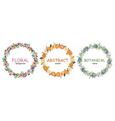 Set Of Floral Wreath Backgrounds Isolated