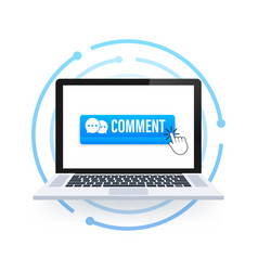 Flat Blue Comment Button Flat Computer