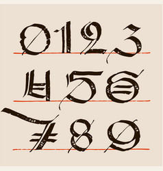 Gothic Style Numbers Calligraphy Uppercase