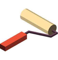 Paint Roller In 3d Isometric Style