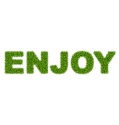 Word Enjoy Made Of Green Grass Astroturf