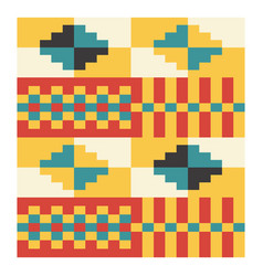 Kente Pixel Diamond Composition