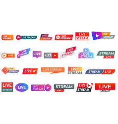 Live Stream Icons Set Cartoon Air Music