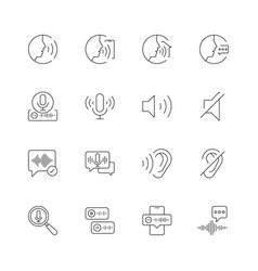 Voice Sound Set Of Icons In Outline Style