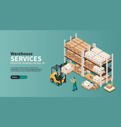 Warehouse Services Isometric Banner