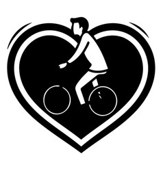 Cycling Heart Icon Logo Design Element Can