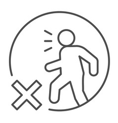 Forbidding Sick People To Go Out Thin Line Icon