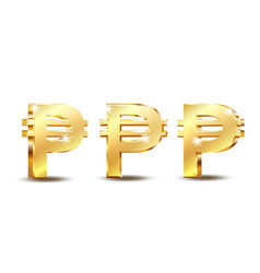 Philippine Peso Currency Symbol Golden Money Sign