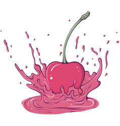 Whole Cherry With Splash Color