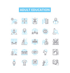 Adult Education Line Icons Set