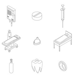 Anesthesia Icons Set Outline