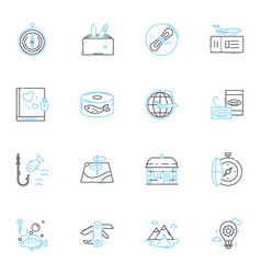 City Breaks Linear Icons Set Explore Adventure