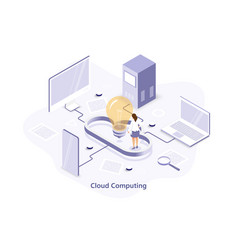 Cloud Computing Modern Flat Design Isometric