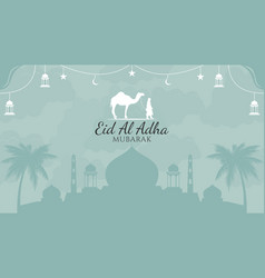 Eid Al Adha Mubarak Background Flat Design