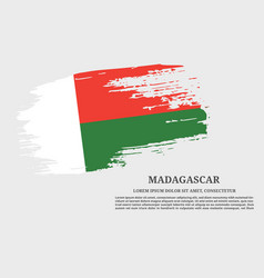 Madagascar Flag Grunge Brush And Poster