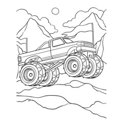 Monster Truck Coloring Page For Kids