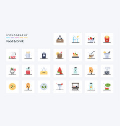 25 Food And Drink Flat Color Icon Pack Icons