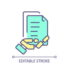 Ai Document Processing Rgb Color Icon