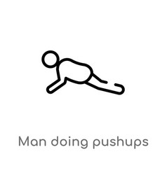 Outline Man Doing Pushups Icon Isolated Black