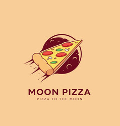 Pizza To The Moon Logo Flying