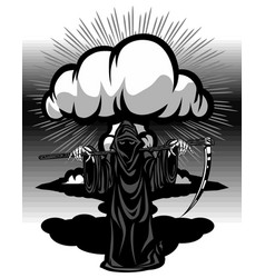 Grim Reaper With Nuclear Explosion