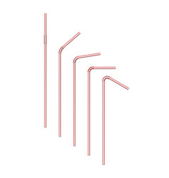 Realistic Straw Set On White Background