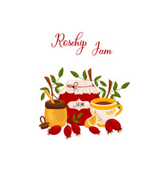 Tea Party Postcard With Rosehip Jam Jar Tea Honey