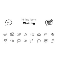 Chatting Line Icon Set Like Meeting