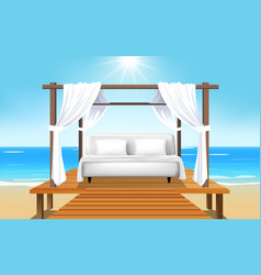 Landscape Outdoor Cabana Bed On Beach