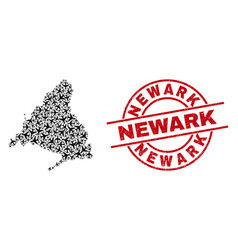 Newark Watermark Stamp And Madrid Province Map