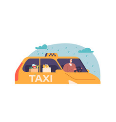 Taxi Delivery Service Concept With Driver Deliver