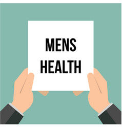 Man Showing Paper Mens Health Text