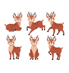 Comic Deer In Different Poses