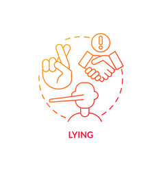 Lying Red Gradient Concept Icon