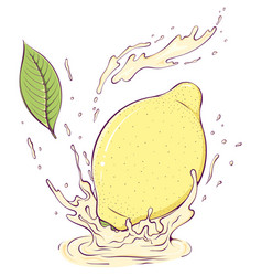 Whole Lemon With Splash Color