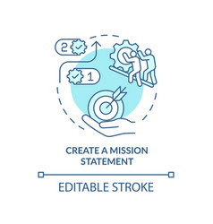 Create Mission Statement Turquoise Concept Icon