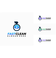 Fast Cleaning Logo Designs Concept Cleaning