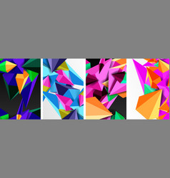 Set Of Triangle Geometric Low Poly 3d Shapes